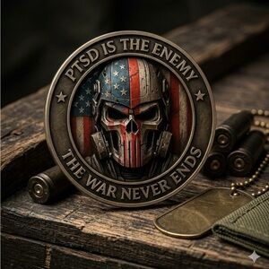 PTSD Is The Enemy Challenge Coin The War Never Ends
